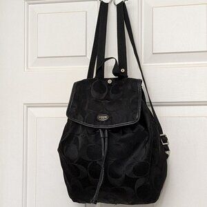 Coach Women's Backpack Signature  C Nylon Black